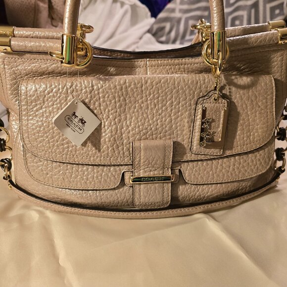 Coach Madison Pinnacle Pebbled Leather Carie Lily Handbag Pink Pearl 22367 NWT - Picture 1 of 16